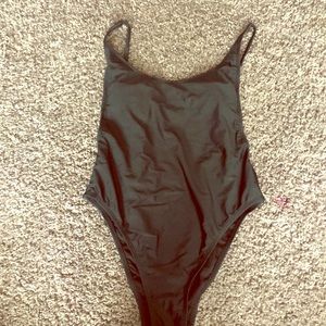 Black one piece bathing suit